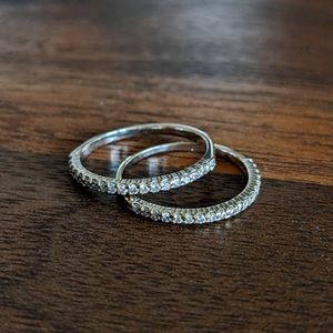 10k White Gold Wedding Bands w/ Diamonds